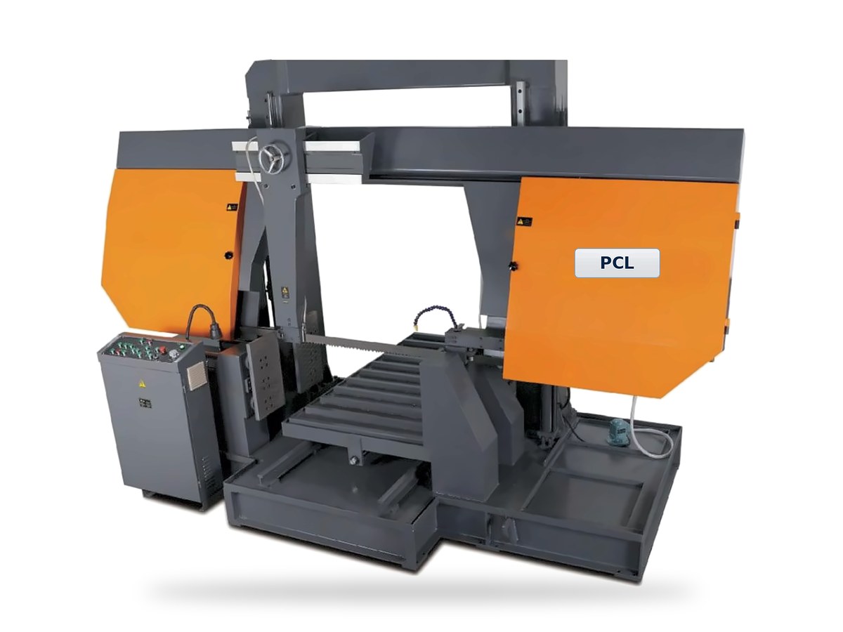 منشار شريطي للخدمة الشاقة PCL HBS-1000 بهيكل بعمودين وطاولة بكرات